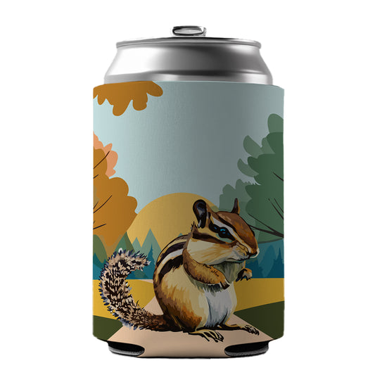 Chipmunk Watercolor Can Cooler Beer Soda Drink Insulated Holder Sleeve Hugger