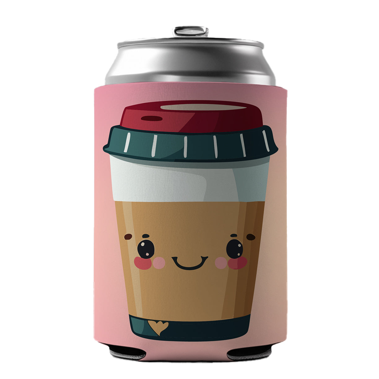 Coffee Travel Mug Smiling Can Cooler Beer Soda Drink Insulated Holder Sleeve Hugger