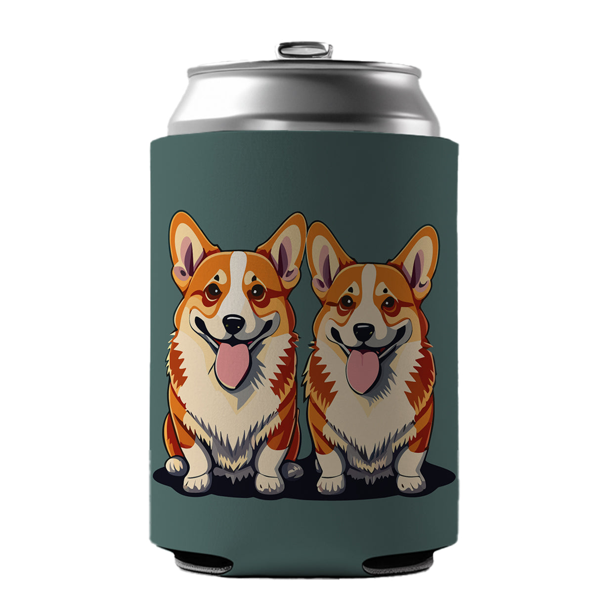 Corgis Dog Friends Brother Sister Two 2 Can Cooler Beer Soda Drink Insulated Holder Sleeve Hugger