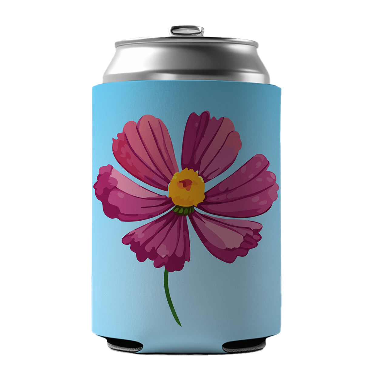 Cosmos Flower Pink Can Cooler Beer Soda Drink Insulated Holder Sleeve Hugger