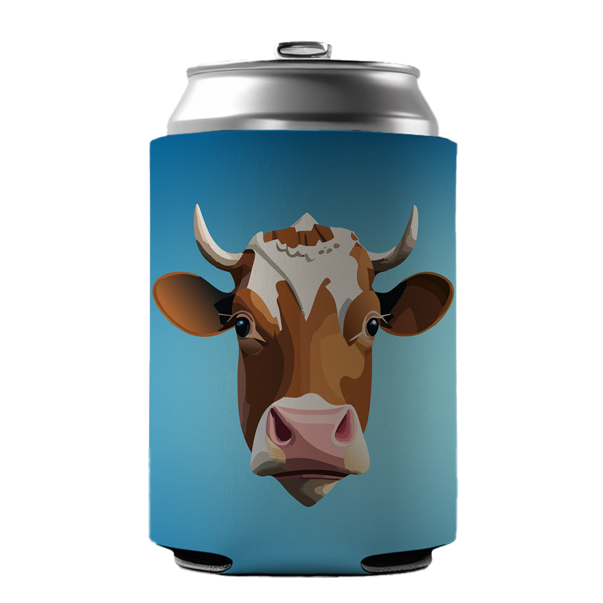 Cow Face Funny Can Cooler Beer Soda Drink Insulated Holder Sleeve Hugger
