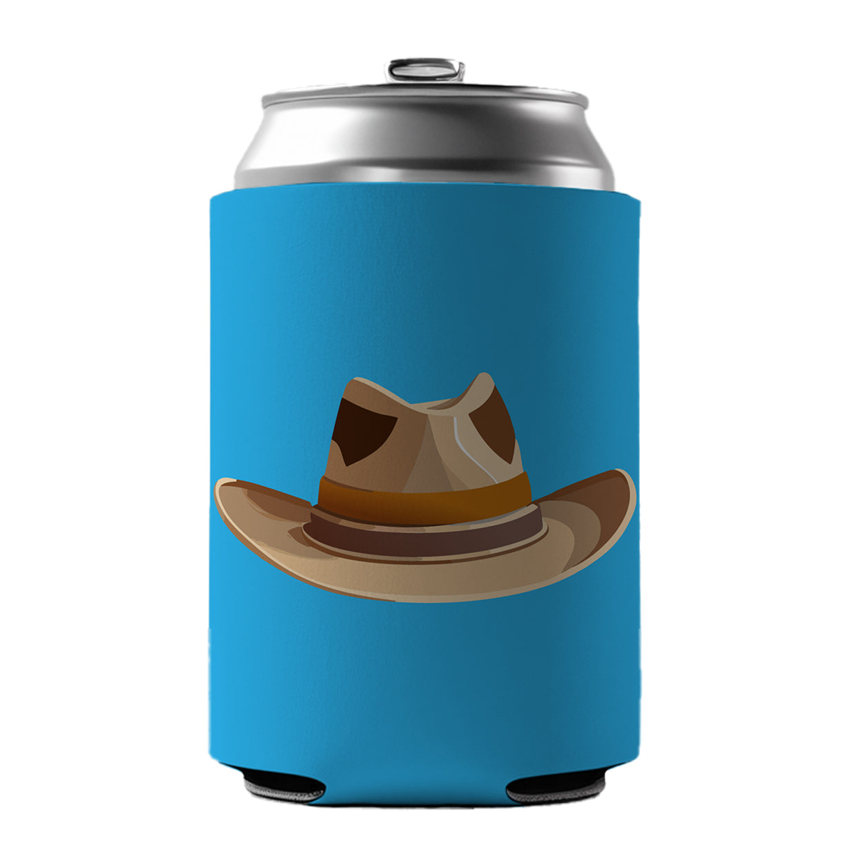 Cowgirl Hat Tan Western Country Can Cooler Beer Soda Drink Insulated Holder Sleeve Hugger