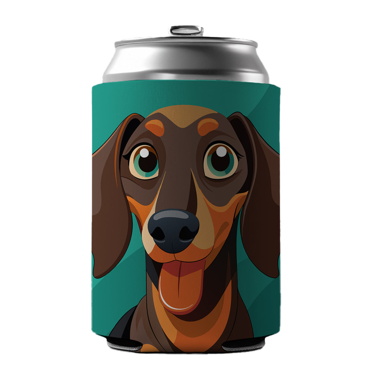 Dachshund Dog Sticking Out Tongue Funny Can Cooler Beer Soda Drink Insulated Holder Sleeve Hugger