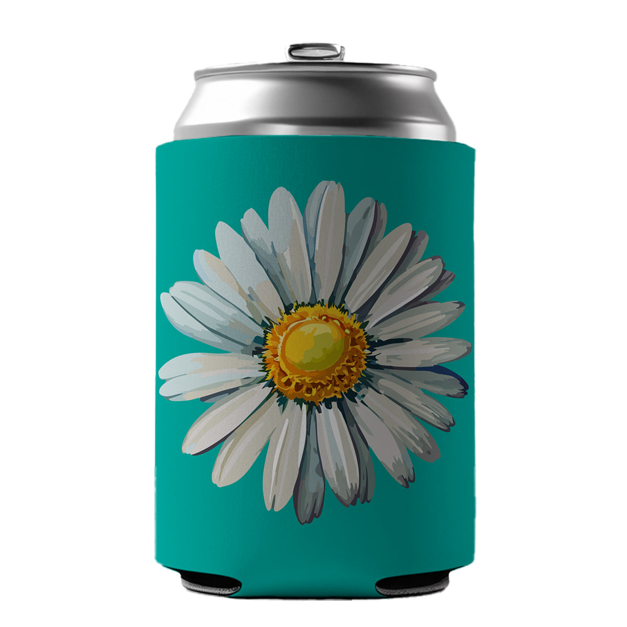 Daisy Daisies Flower White Can Cooler Beer Soda Drink Insulated Holder Sleeve Hugger