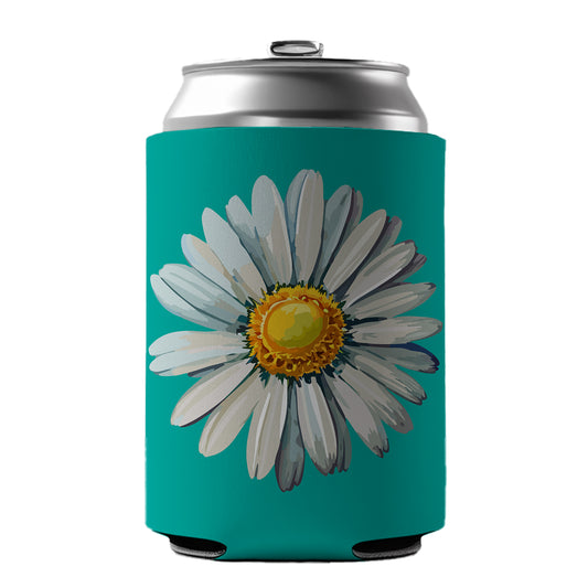 Daisy Daisies Flower White Can Cooler Beer Soda Drink Insulated Holder Sleeve Hugger