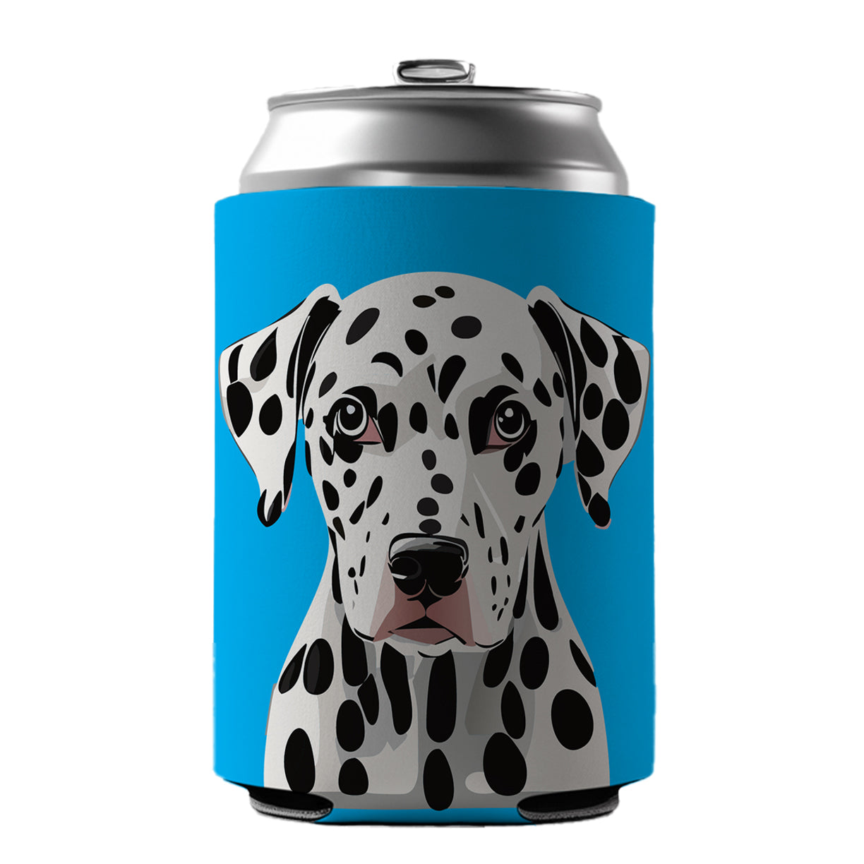 Dalmatian Dog Head Staring Can Cooler Beer Soda Drink Insulated Holder Sleeve Hugger