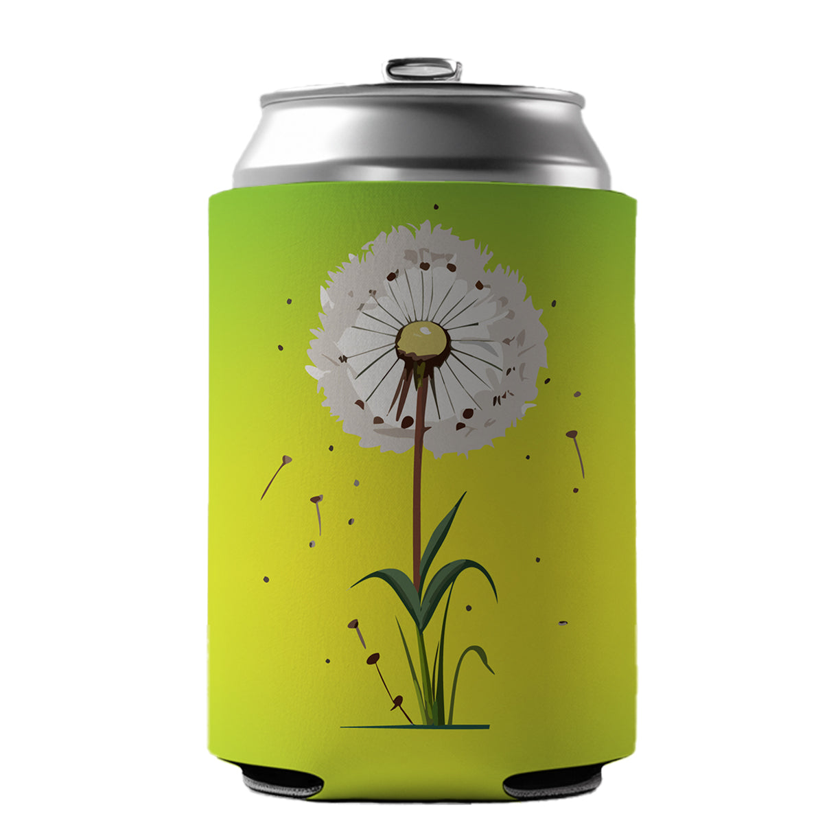 Dandelion Weed Flower Can Cooler Beer Soda Drink Insulated Holder Sleeve Hugger
