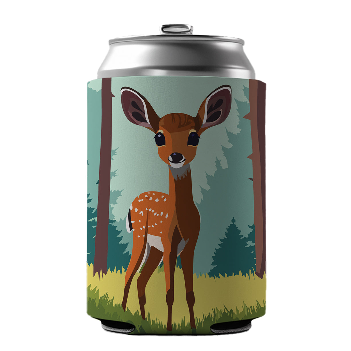 Deer Fawn Standing Can Cooler Beer Soda Drink Insulated Holder Sleeve Hugger