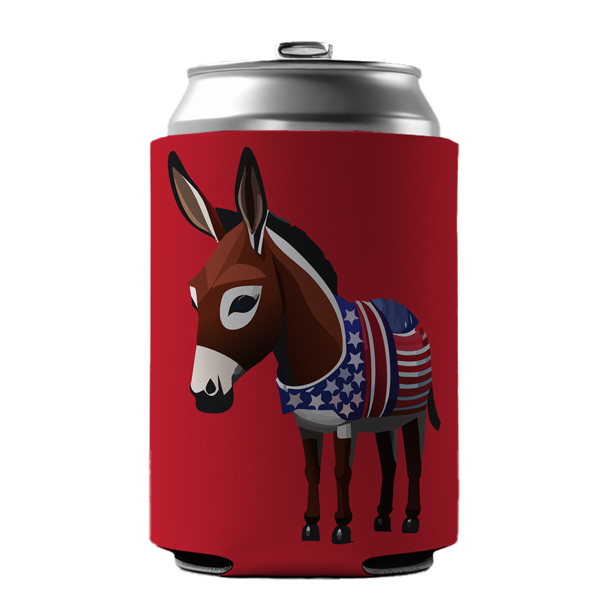 Democrat Donkey Patriotic Liberal Vote Can Cooler Beer Soda Drink Insulated Holder Sleeve Hugger