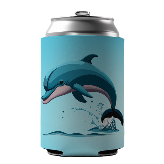 Dolphin Jumping Out of Water Can Cooler Beer Soda Drink Insulated Holder Sleeve Hugger
