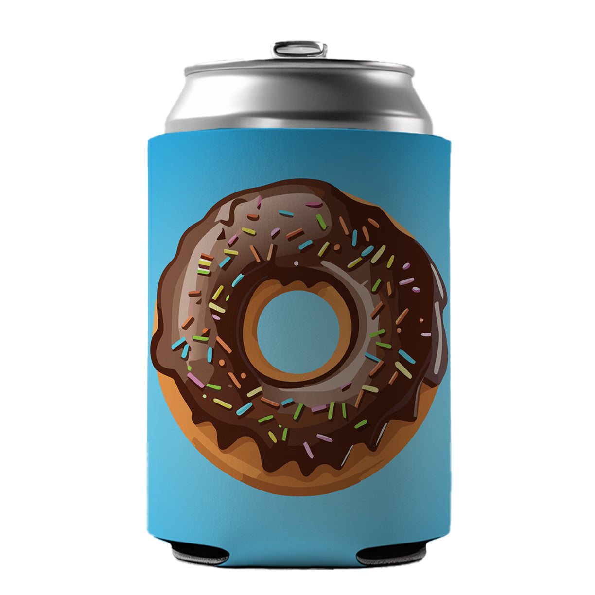 Donut Chocolate Sprinkles Can Cooler Beer Soda Drink Insulated Holder Sleeve Hugger