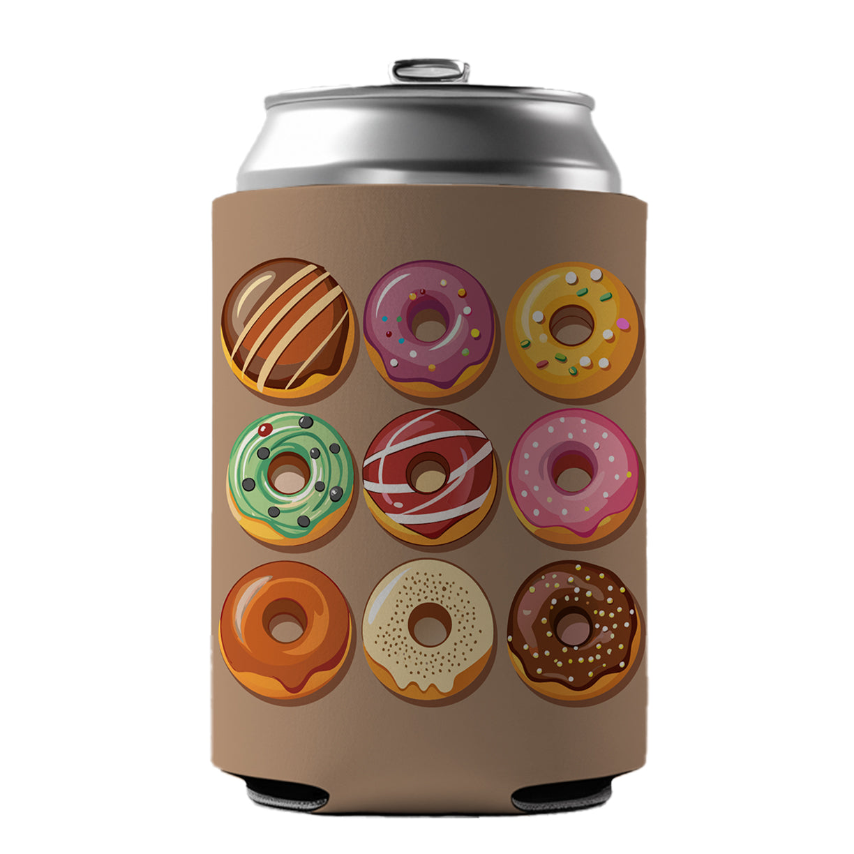 Donuts Tasty Can Cooler Beer Soda Drink Insulated Holder Sleeve Hugger