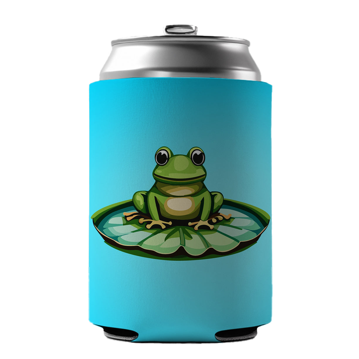 Frog on LiIy Pad Can Cooler Beer Soda Drink Insulated Holder Sleeve Hugger