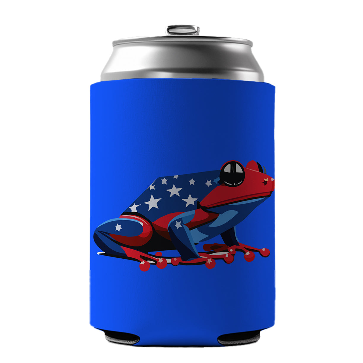 Frog Patriotic Can Cooler Beer Soda Drink Insulated Holder Sleeve Hugger