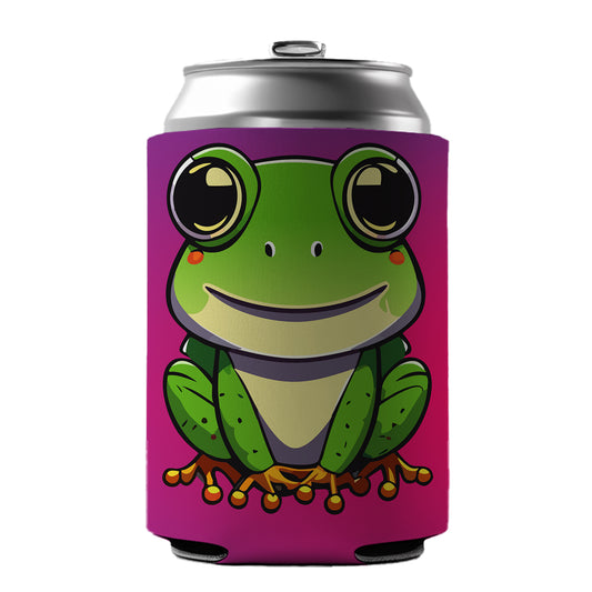 Frog Smiling Can Cooler Beer Soda Drink Insulated Holder Sleeve Hugger