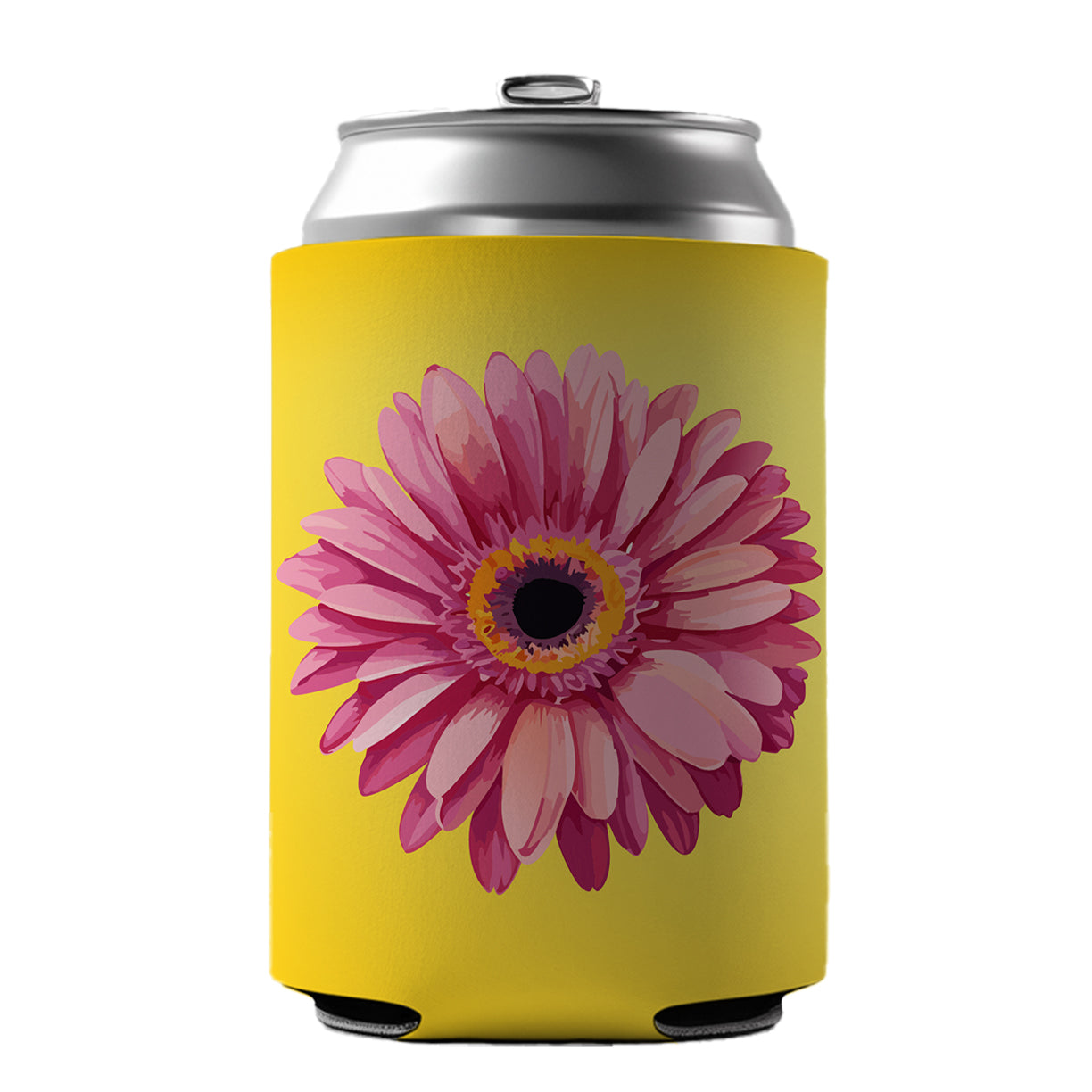 Gerbera Daisy Flower Pink Can Cooler Beer Soda Drink Insulated Holder Sleeve Hugger