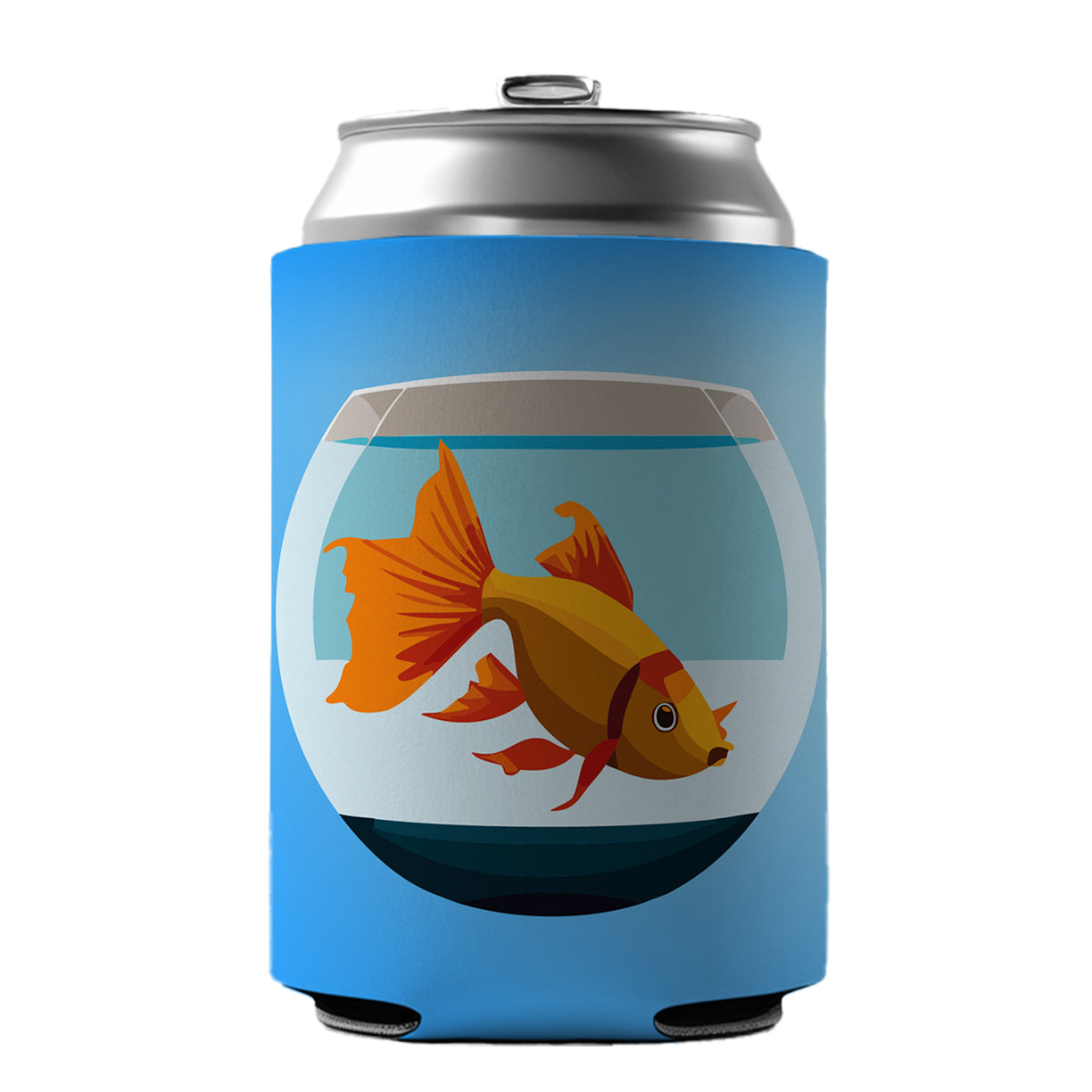 Goldfish in Bowl Pet Can Cooler Beer Soda Drink Insulated Holder Sleeve Hugger
