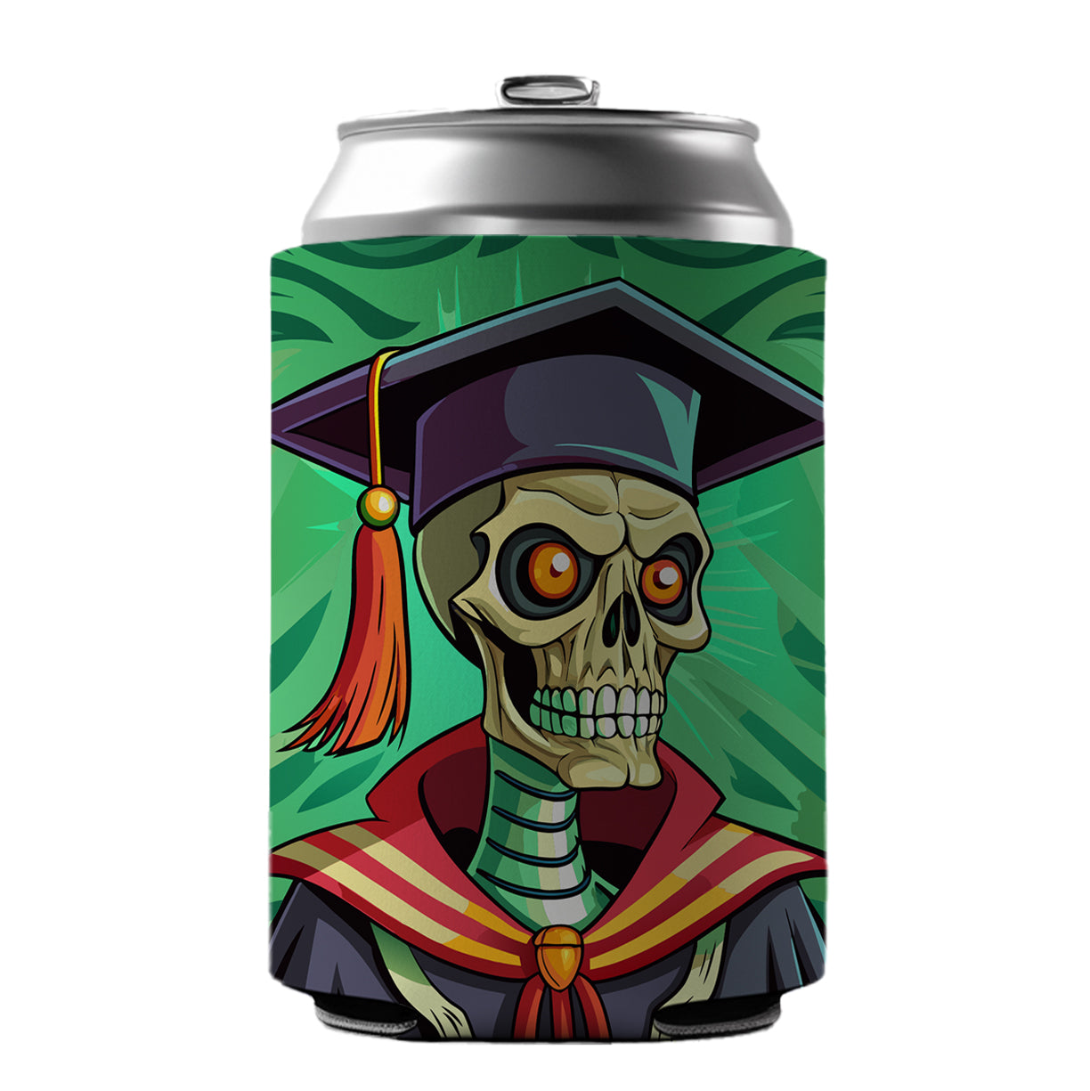 Graduate Skeleton Scary Graduation Can Cooler Beer Soda Drink Insulated Holder Sleeve Hugger