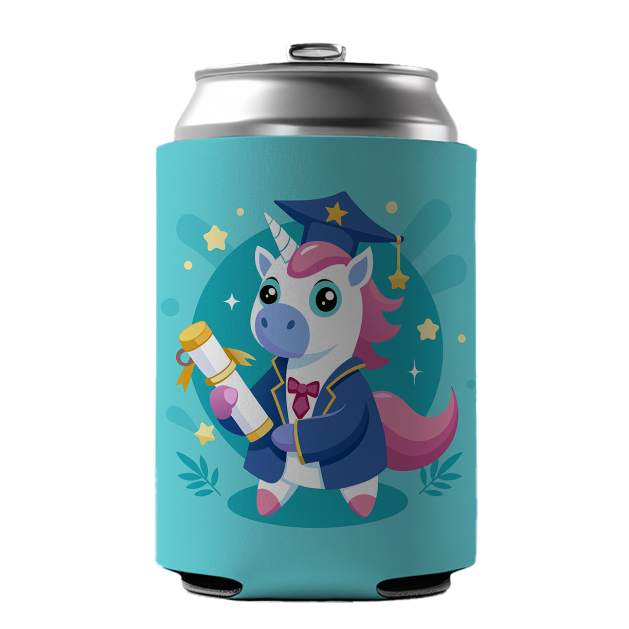 Graduate Unicorn Graduation Can Cooler Beer Soda Drink Insulated Holder Sleeve Hugger