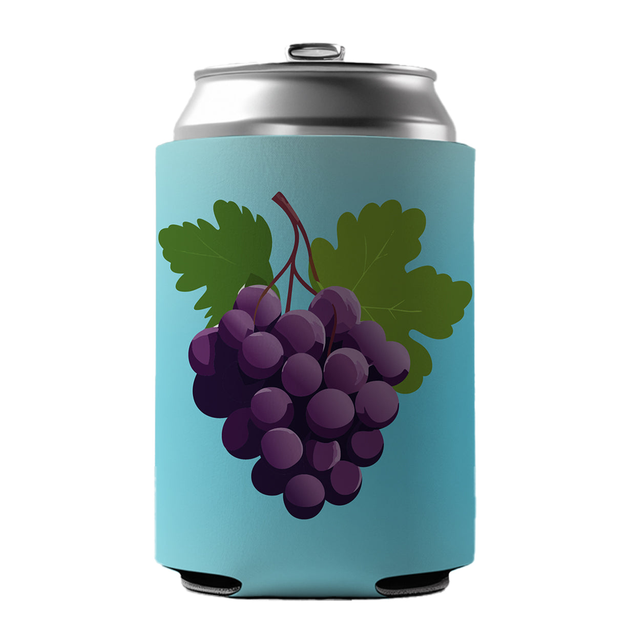 Grapes Purple Fruit Wine Can Cooler Beer Soda Drink Insulated Holder Sleeve Hugger