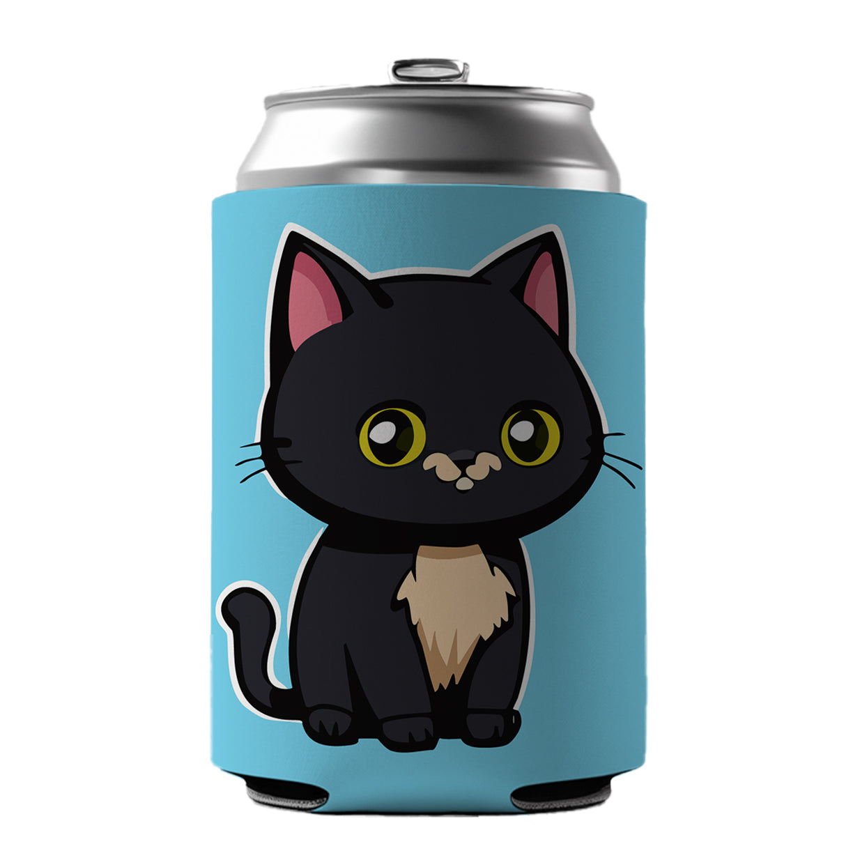 Gray Cat Cute Can Cooler Beer Soda Drink Insulated Holder Sleeve Hugger