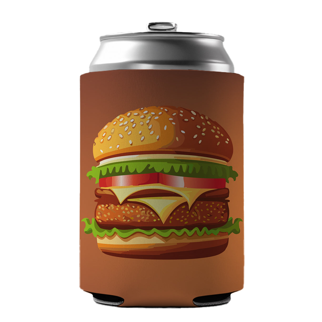 Hamburger Yummy Fast Food Can Cooler Beer Soda Drink Insulated Holder Sleeve Hugger