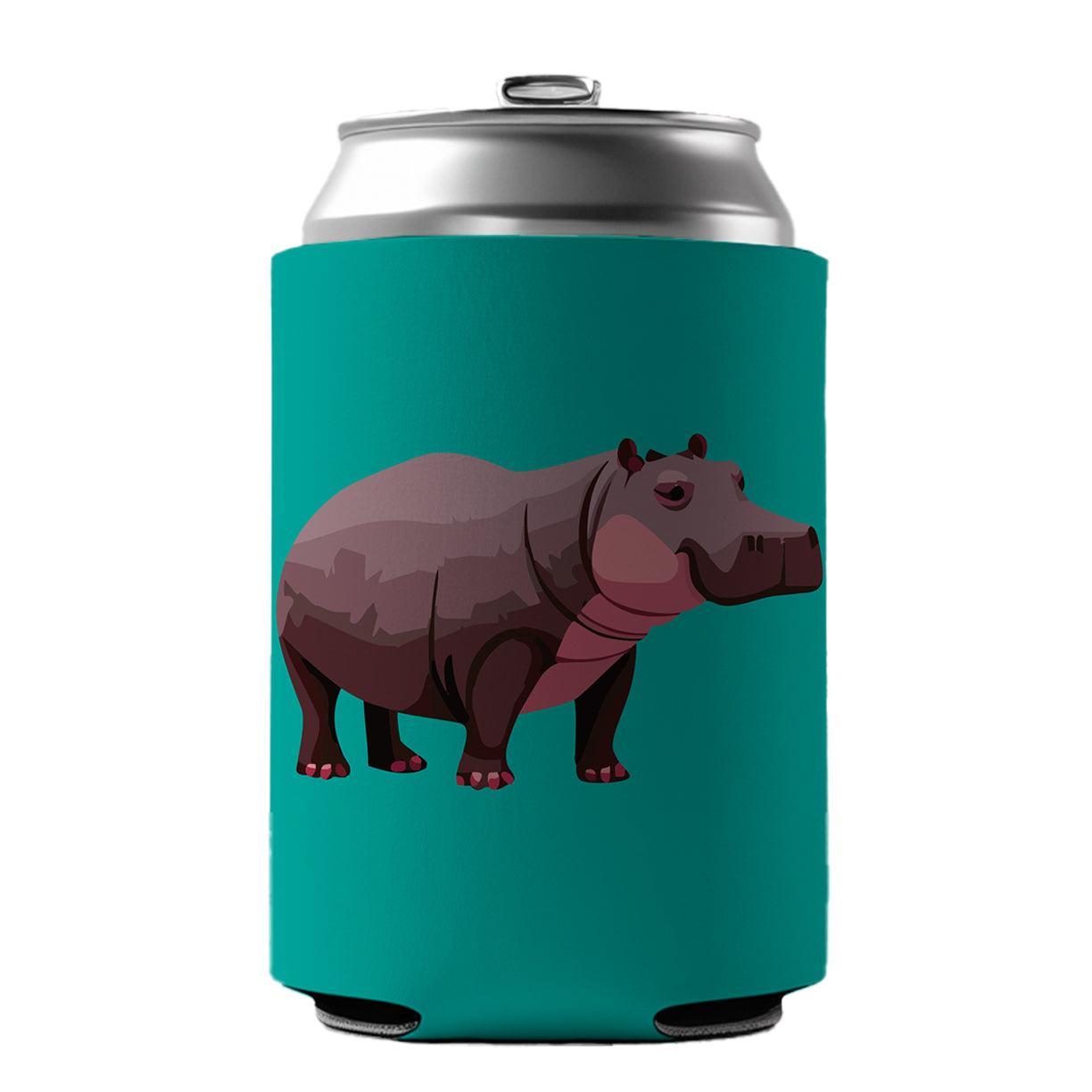 Hippopotamus Standing Can Cooler Beer Soda Drink Insulated Holder Sleeve Hugger