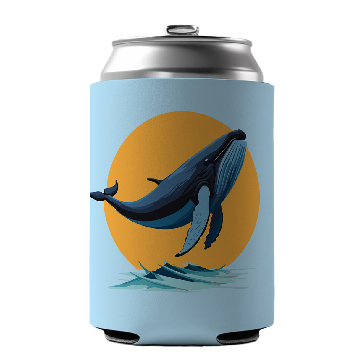Humpback Whale Jumping Out of Water Can Cooler Beer Soda Drink Insulated Holder Sleeve Hugger