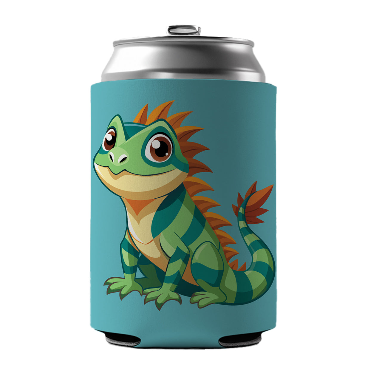 Iguana Lizard Cute Can Cooler Beer Soda Drink Insulated Holder Sleeve Hugger