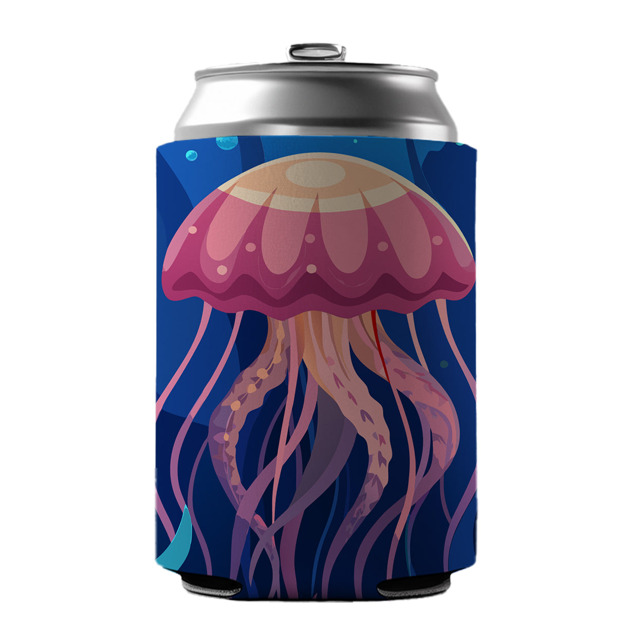 Jelly Fish in Ocean Can Cooler Beer Soda Drink Insulated Holder Sleeve Hugger