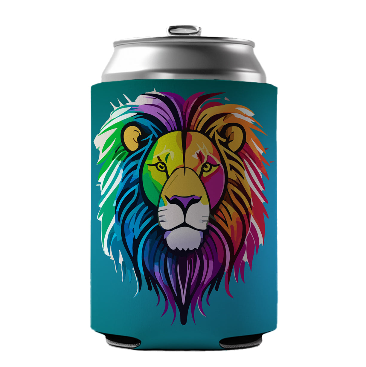 Lion Head Colorful Can Cooler Beer Soda Drink Insulated Holder Sleeve Hugger