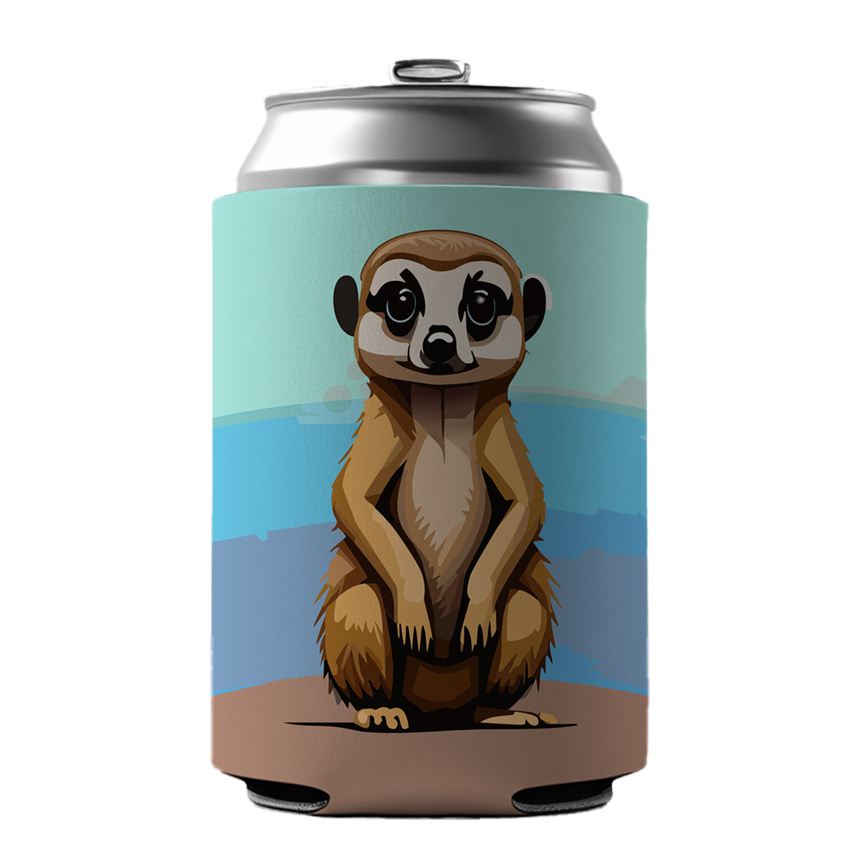 Meerkat Animal Cute Can Cooler Beer Soda Drink Insulated Holder Sleeve Hugger
