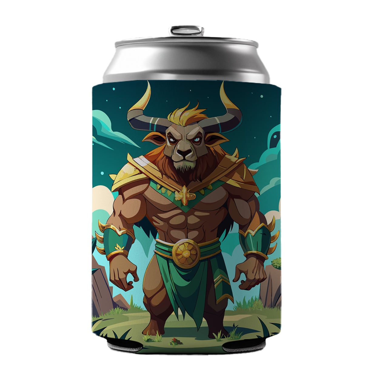 Minotaur Greek Mythology Can Cooler Beer Soda Drink Insulated Holder Sleeve Hugger