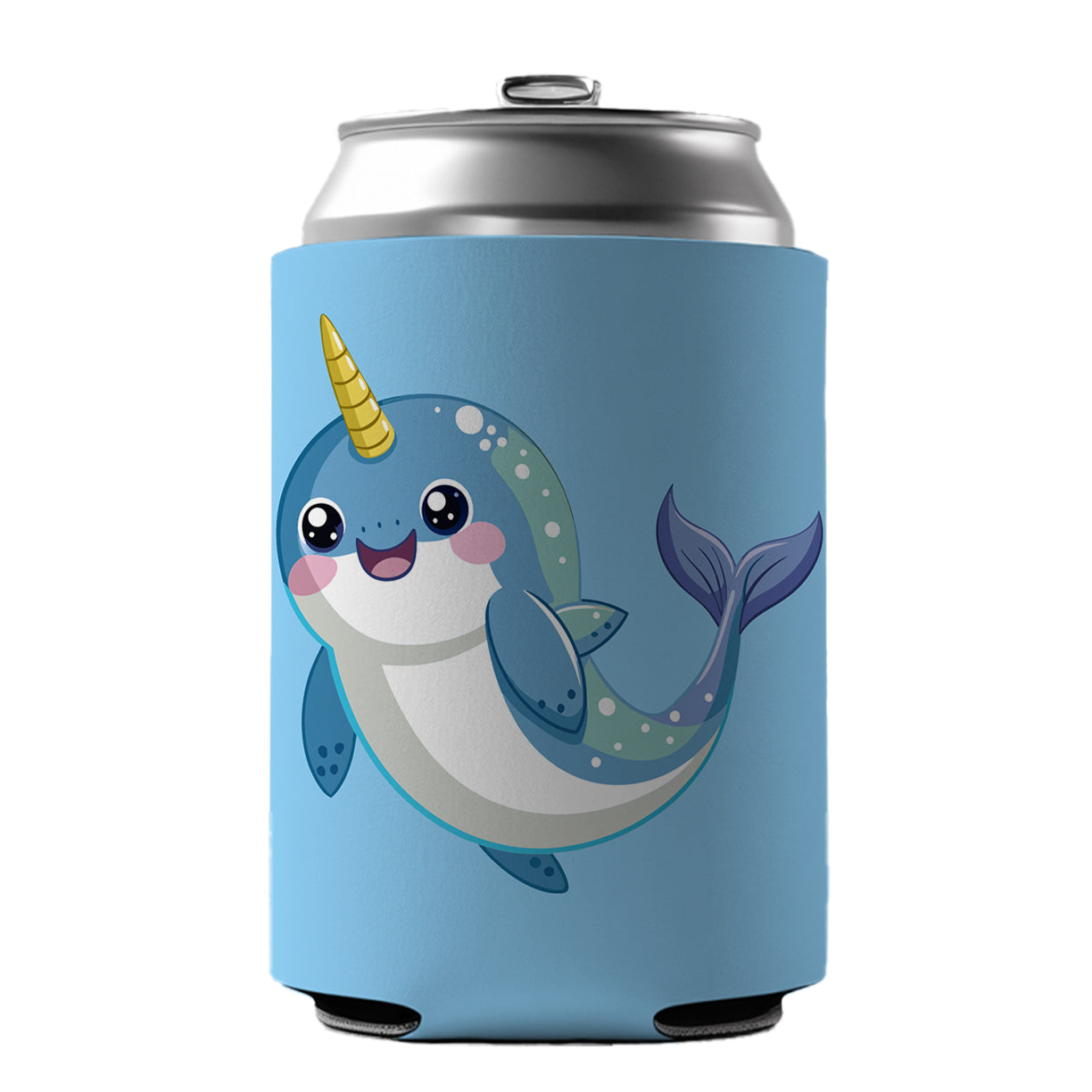 Narwhal Cute Chibi Can Cooler Beer Soda Drink Insulated Holder Sleeve Hugger