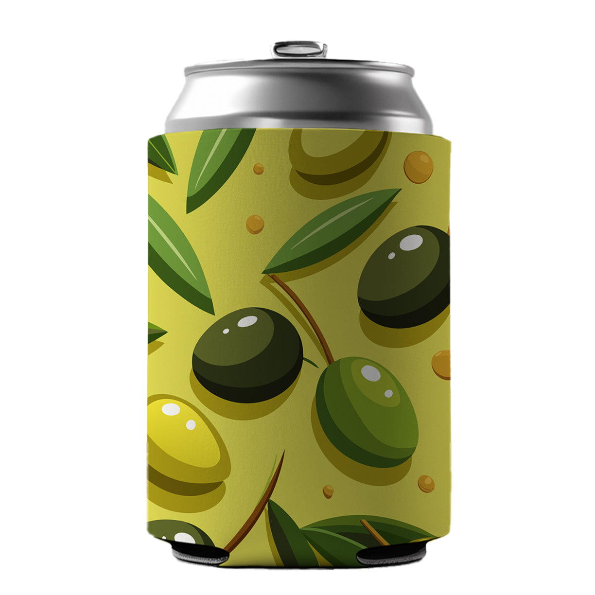 Olives Scattered Pattern Can Cooler Beer Soda Drink Insulated Holder Sleeve Hugger