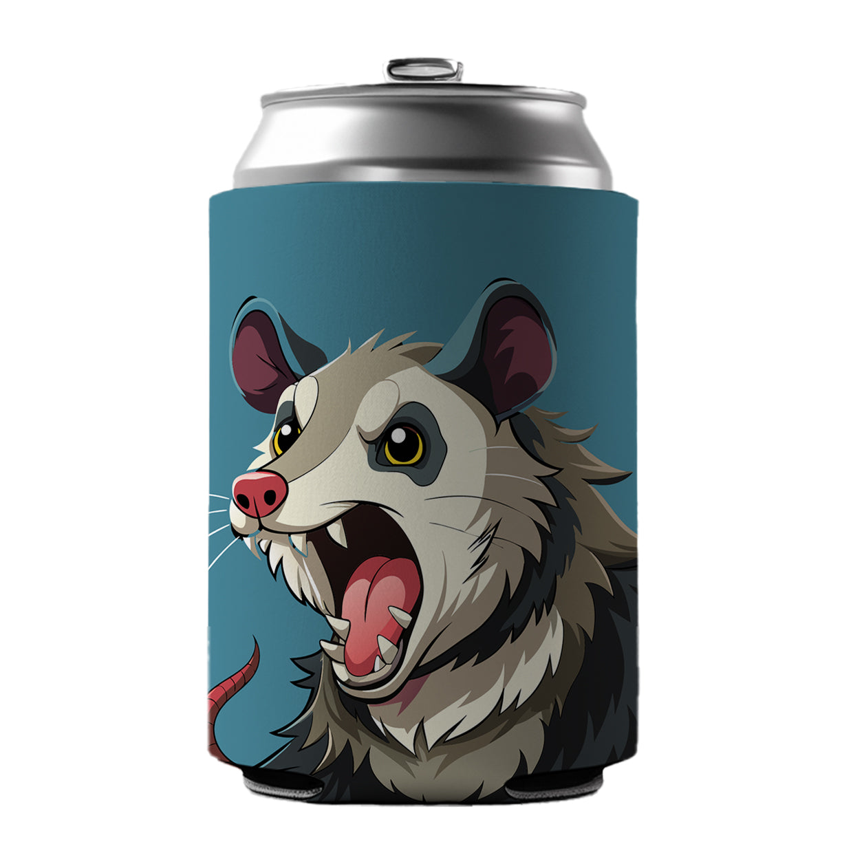 Opossum Screaming Funny Can Cooler Beer Soda Drink Insulated Holder Sleeve Hugger