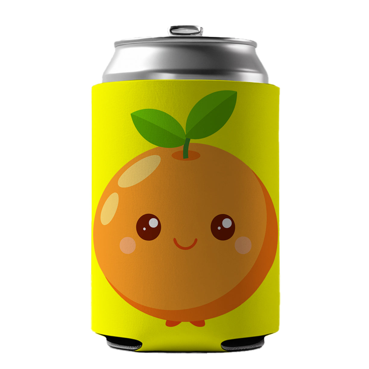 Orange Cute Happy Fruit Can Cooler Beer Soda Drink Insulated Holder Sleeve Hugger