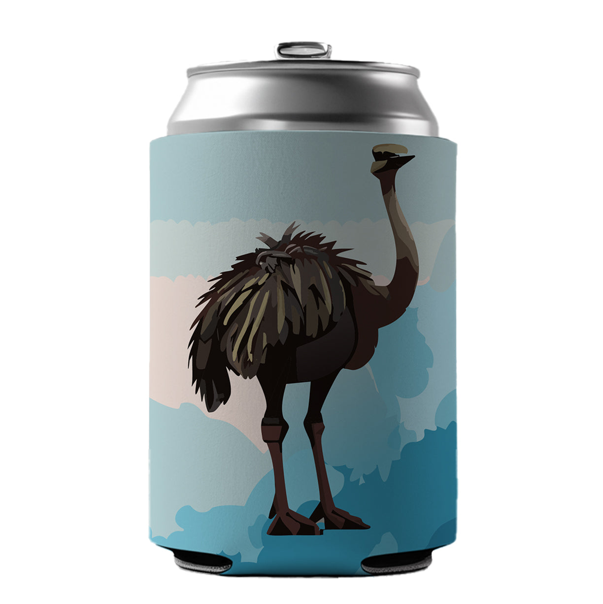 Ostrich Large Bird Standing Can Cooler Beer Soda Drink Insulated Holder Sleeve Hugger