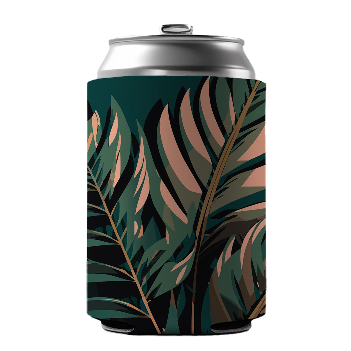Palm Trees Leaves Fronds Tropical Foliage Can Cooler Beer Soda Drink Insulated Holder Sleeve Hugger