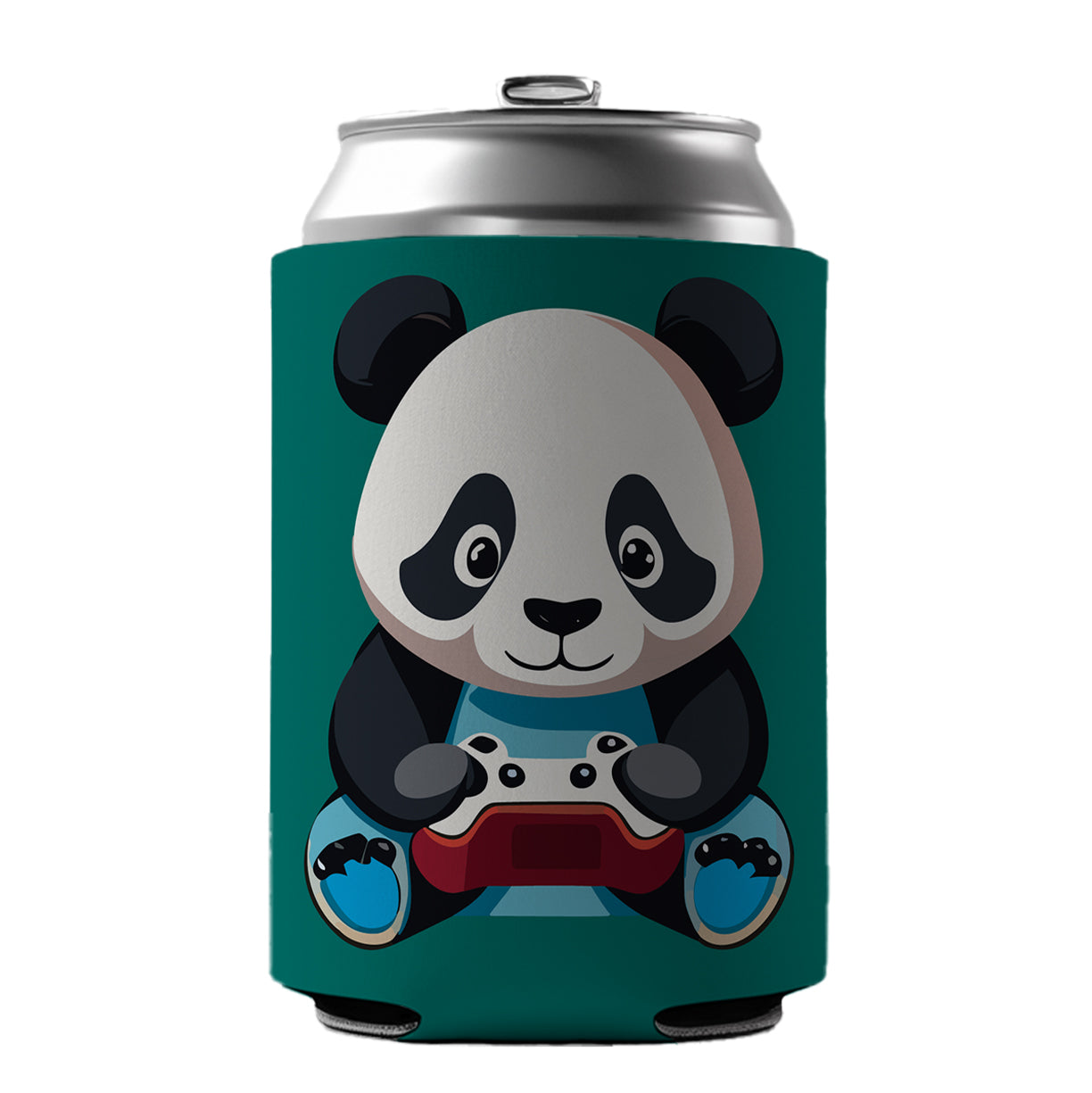 Panda Gaming Gamer Playing Video Game Can Cooler Beer Soda Drink Insulated Holder Sleeve Hugger