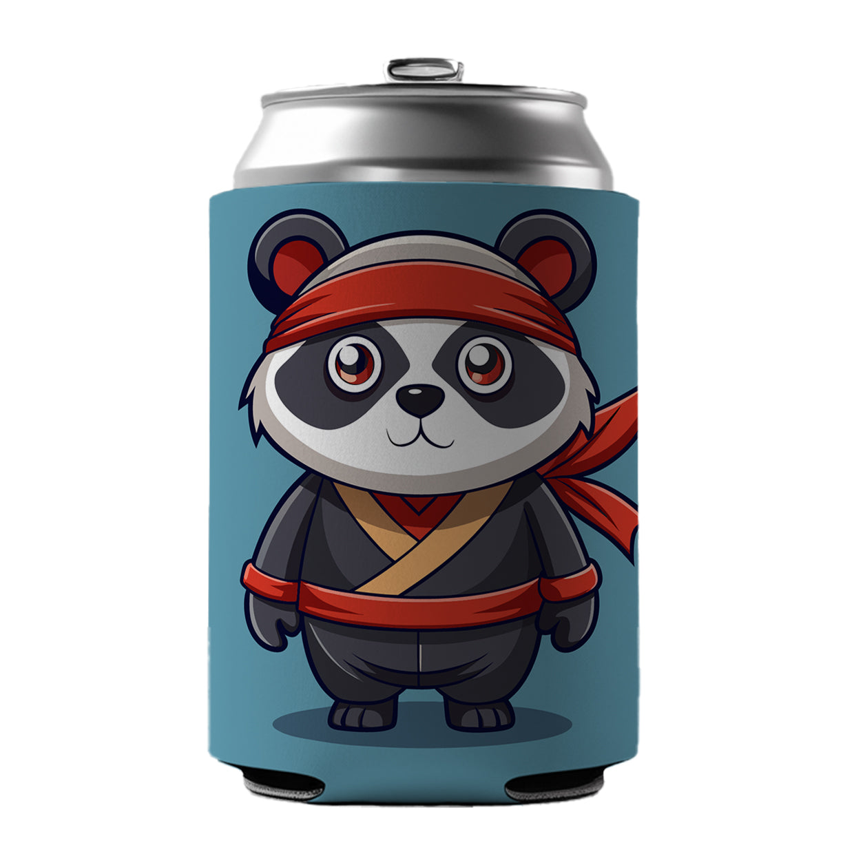 Panda Ninja Can Cooler Beer Soda Drink Insulated Holder Sleeve Hugger