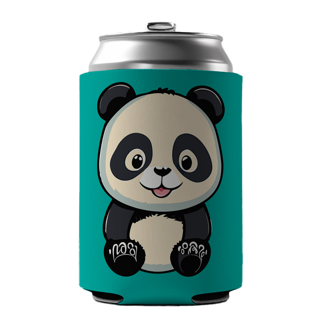 Panda Smiling Sitting Can Cooler Beer Soda Drink Insulated Holder Sleeve Hugger