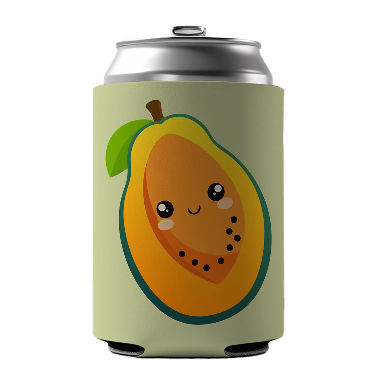 Papaya Cute Happy Fruit Can Cooler Beer Soda Drink Insulated Holder Sleeve Hugger