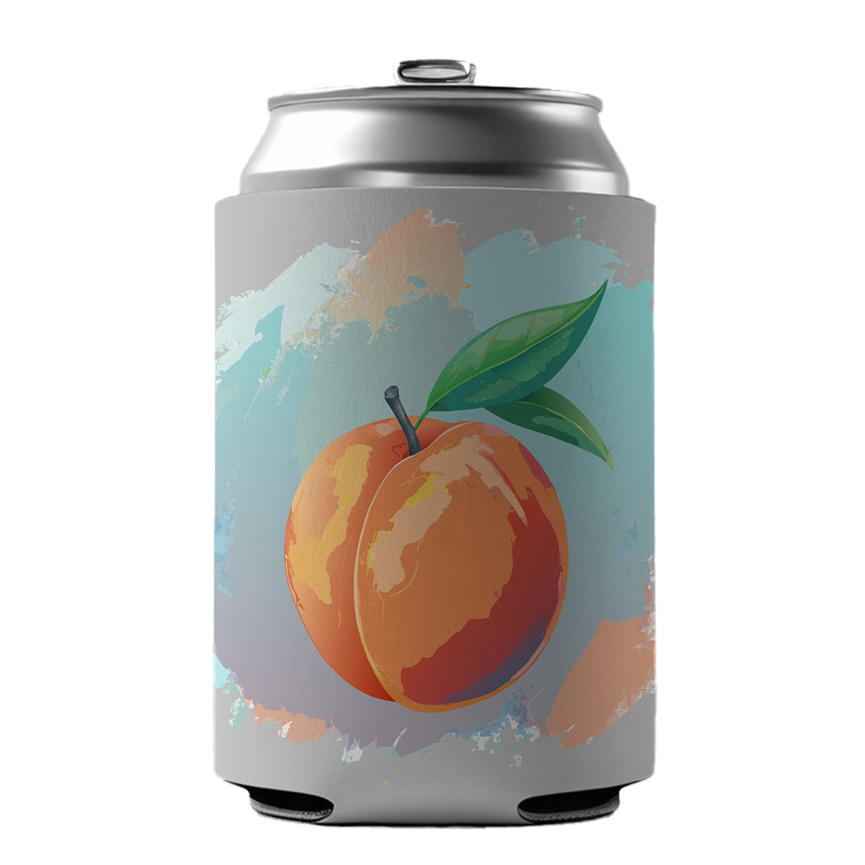 Peach Fruit Watercolor Can Cooler Beer Soda Drink Insulated Holder Sleeve Hugger