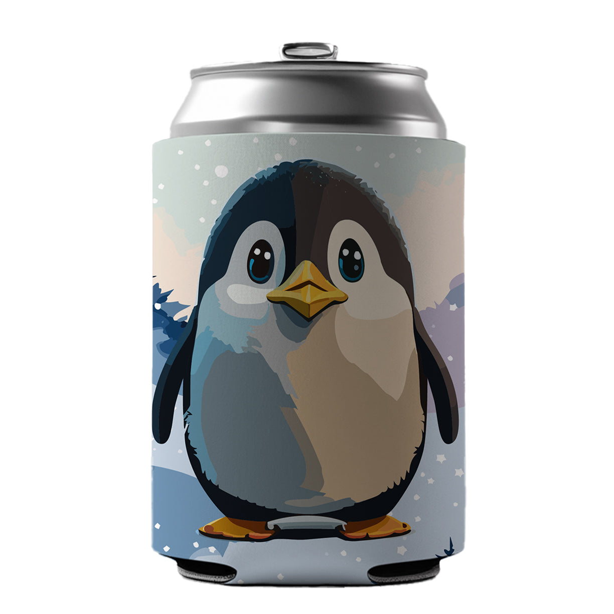 Penguin Staring Can Cooler Beer Soda Drink Insulated Holder Sleeve Hugger