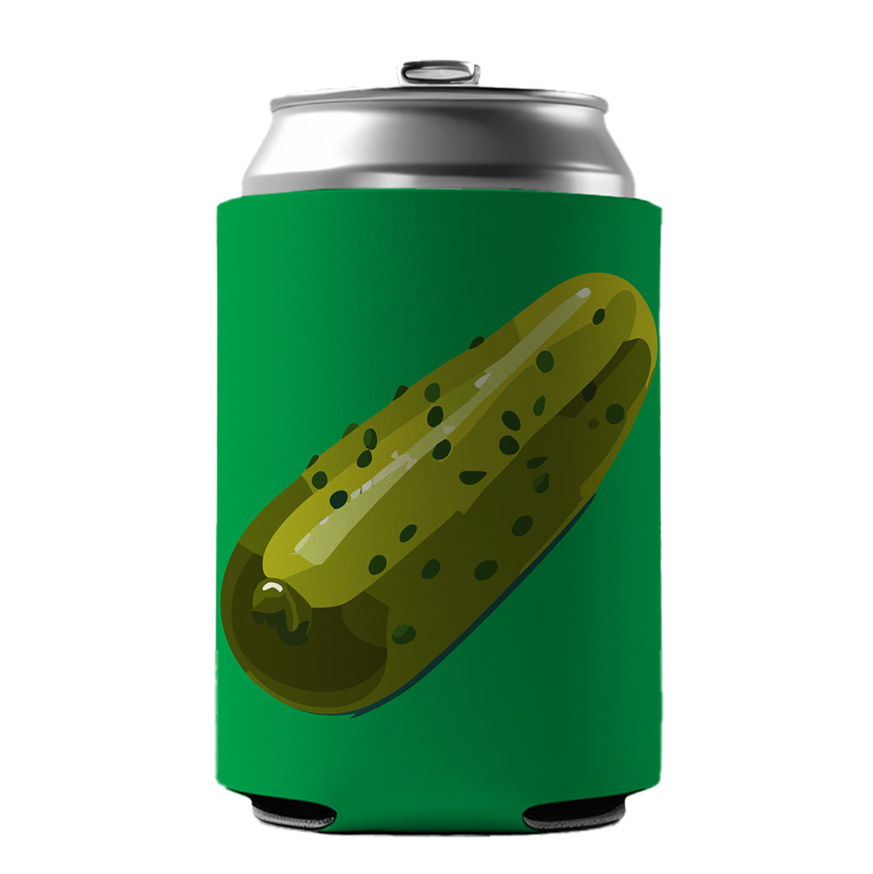 Pickle Green Can Cooler Beer Soda Drink Insulated Holder Sleeve Hugger