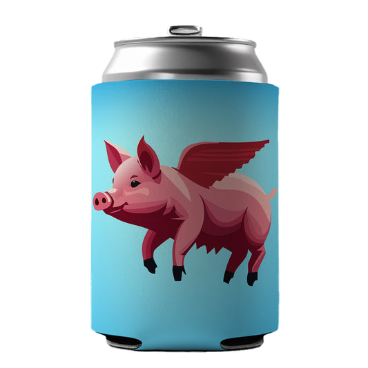 Pig Flying Funny Can Cooler Beer Soda Drink Insulated Holder Sleeve Hugger