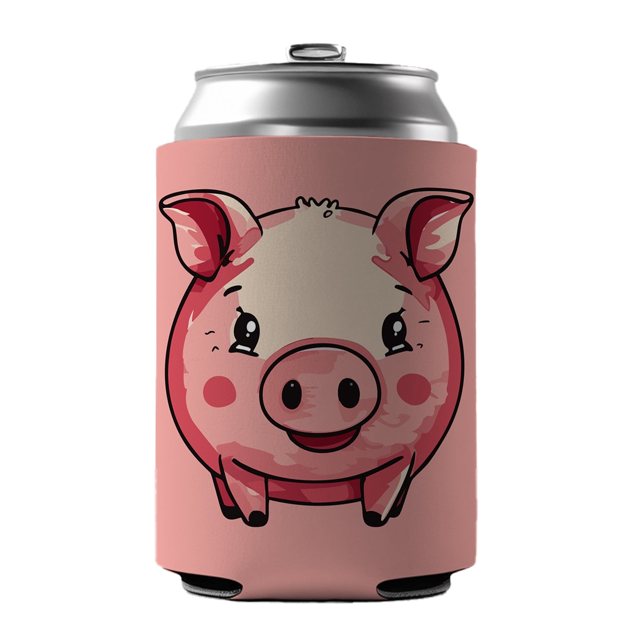 Pig Smiling Standing Can Cooler Beer Soda Drink Insulated Holder Sleeve Hugger