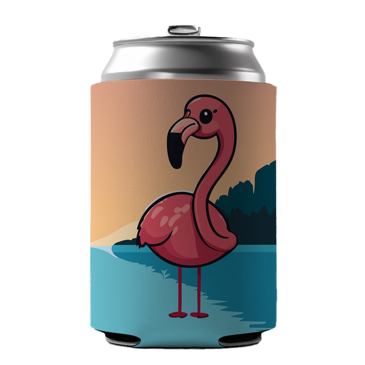 Pink Flamingo Sweet Can Cooler Beer Soda Drink Insulated Holder Sleeve Hugger