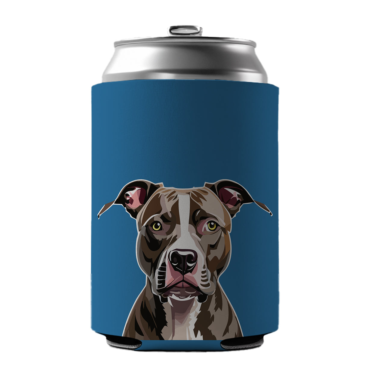 Pit Bull Dog Face Staring Can Cooler Beer Soda Drink Insulated Holder Sleeve Hugger